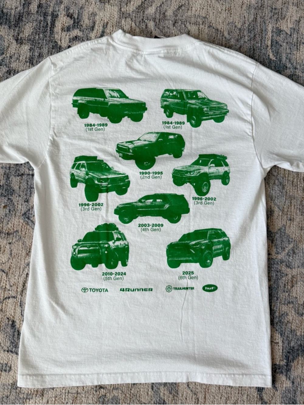 Toyota x HUF 4Runner Generations Graphic Tee - White & Green size small